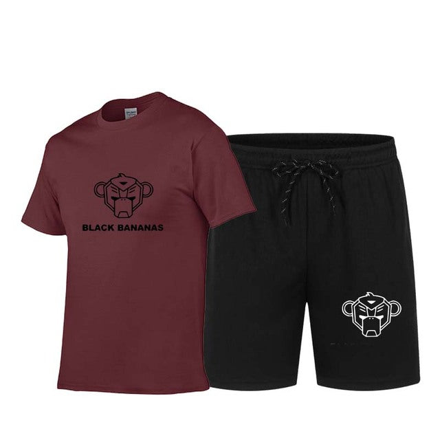 Summer Men's Hot Print T-Shirt  Shorts