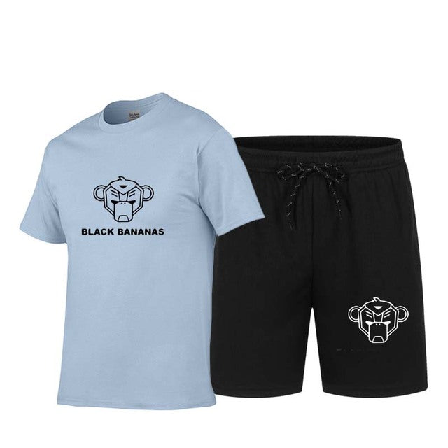 Summer Men's Hot Print T-Shirt  Shorts
