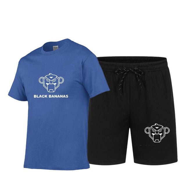 Summer Men's Hot Print T-Shirt  Shorts