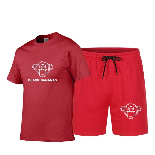 Summer Men's Hot Print T-Shirt  Shorts