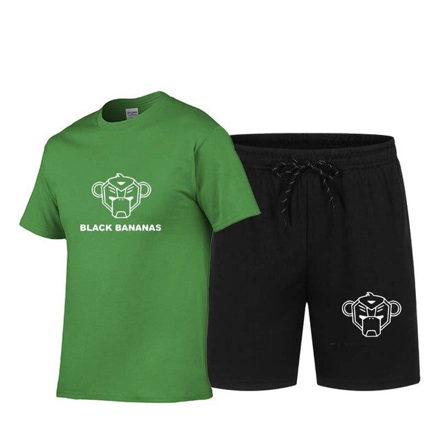 Summer Men's Hot Print T-Shirt  Shorts
