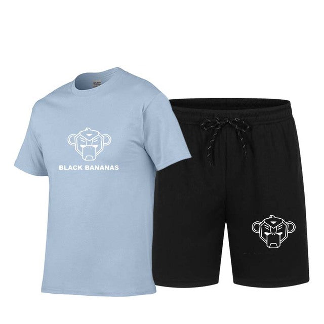 Summer Men's Hot Print T-Shirt  Shorts