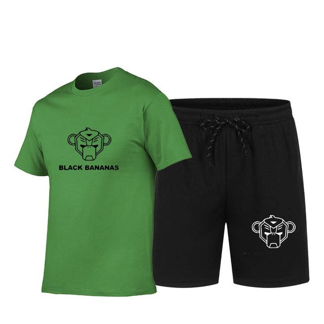 Summer Men's Hot Print T-Shirt  Shorts
