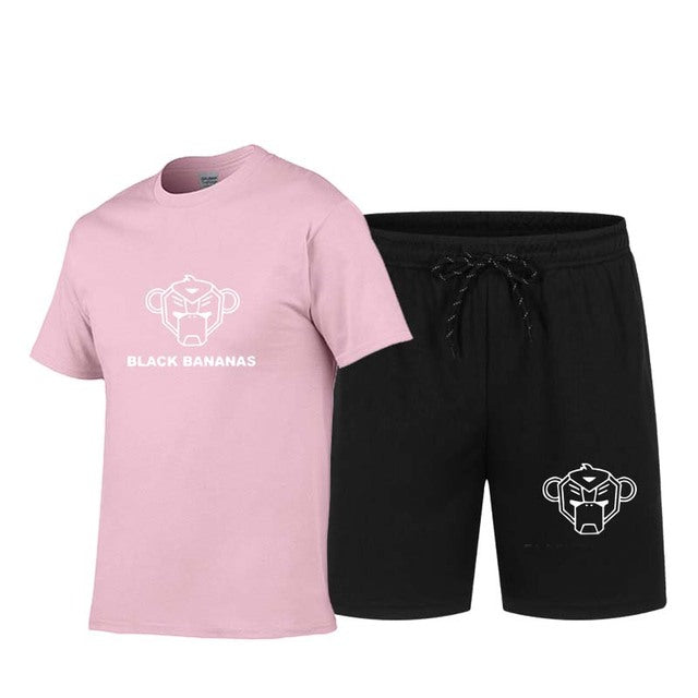 Summer Men's Hot Print T-Shirt  Shorts