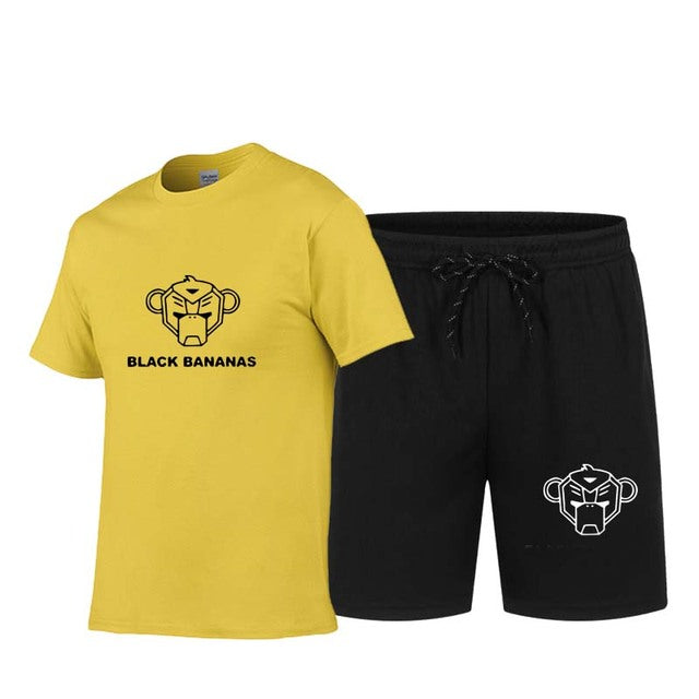 Summer Men's Hot Print T-Shirt  Shorts