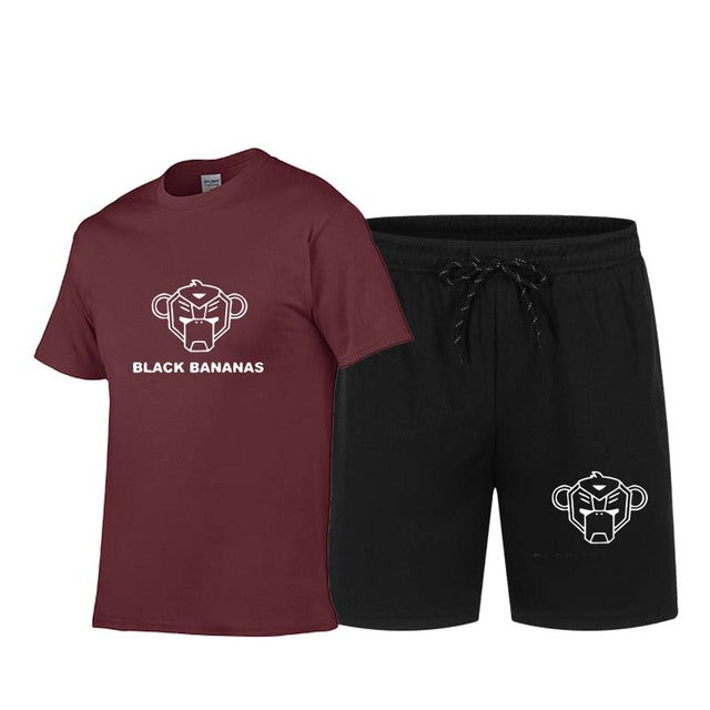 Summer Men's Hot Print T-Shirt  Shorts