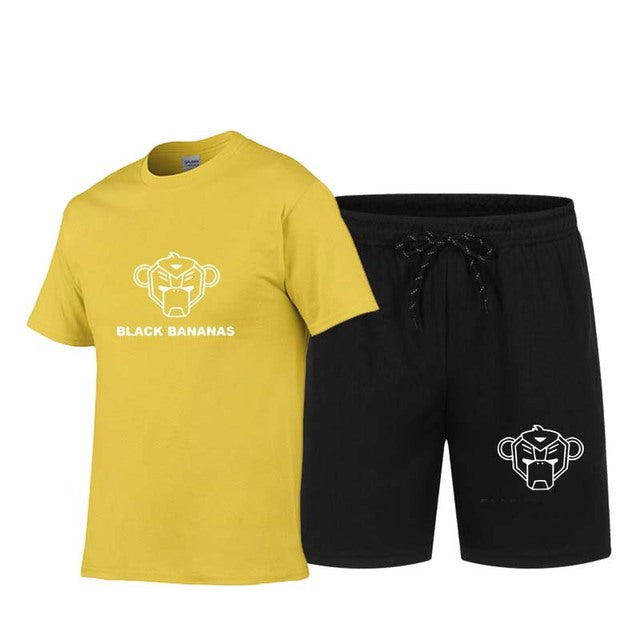 Summer Men's Hot Print T-Shirt  Shorts