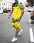 Fashion Simple Men's Short-sleeved Shorts Two-piece Suit