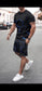 Fashion Simple Men's Short-sleeved Shorts Two-piece Suit