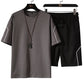 Men's Sports Japanese Print Crew Neck Casual Suit