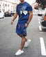 Fashion Simple Men's Short-sleeved Shorts Two-piece Suit